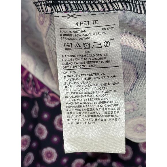 Banana Republic Women's Dress Shift Mini Party Cocktail Stretch 4 Purple Floral - Picture 4 of 8